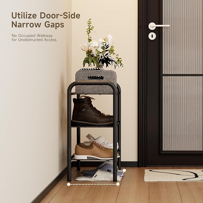 Shoe Rack,Long Shoe Organizer for Closet,Wide Shoe Storage for Entryway, 3 Tier Sturdy Metal Free Standing Shoe Shelf