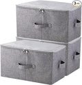 iwill CREATE PRO Pack of 3, 17.7 * 13.8 * 9.8" Stackable Folding Storage Baskets with Lid & Carry Handles & Memo Pocket, Good Wardrobe Separator Bins, Dark Gray
