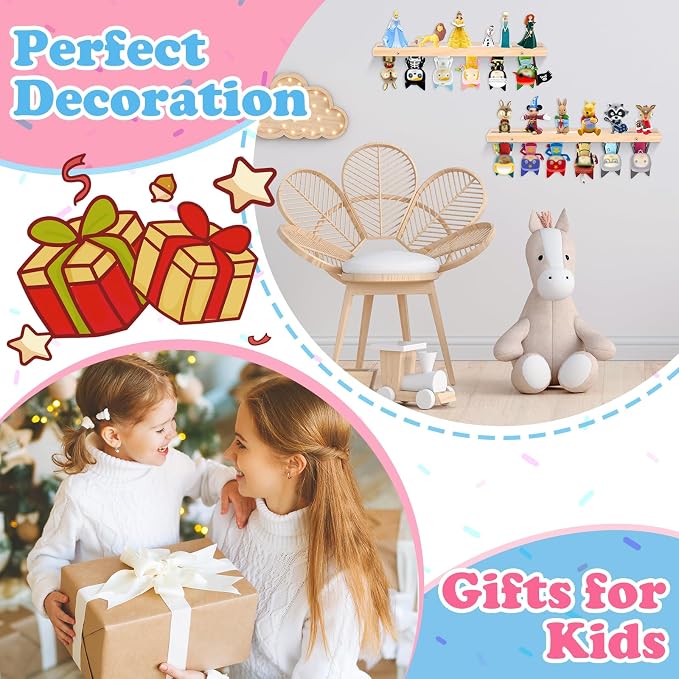 for Tonies Box Shelf Storage Magnetic Wall Mounted Set of 2, Compatible with Tonies Characters Figures Player Character for Children Room (Natura)