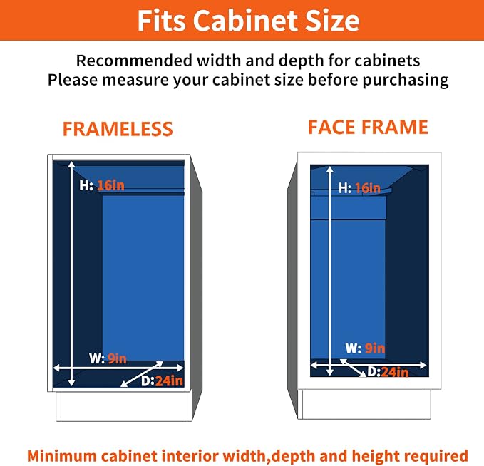 ROOMTEC Individual Pull Out Cabinet Organizer (7½"W x 21½"D), 2 Tier Spice Rack Organizer for Cabinet, Slide Out Drawer Pantry Shelf Organization and Storage for Kitchen Bathroom