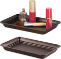 iDesign Decorative Countertop Vanity Tray Organizer for Bathroom, Bedroom, Closet, Entryway, Set of 2, 9.7" x 6.3" x 1", Bronze