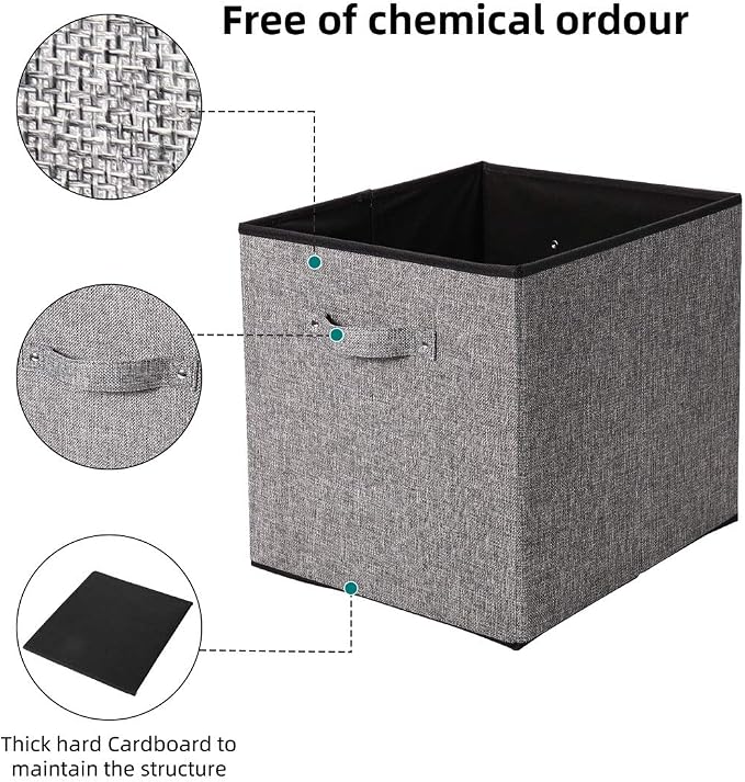 Cube Storage Bins, 13x15x13 inch Stroage Bin,4-Pack Large Storage Boxes with Handle for Organizing Shelf,Nurery,Home,Colset