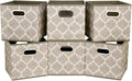 Decorative Storage Cubes 10.5 x10.5 x 11 Inch Brown Cuibcle Baskets LatticePattern Cloth Storage Cubes Bins Foldable Fabric Storage Boxes Inserts Cube Drawers for Organizer Closet,QY-SC08-6