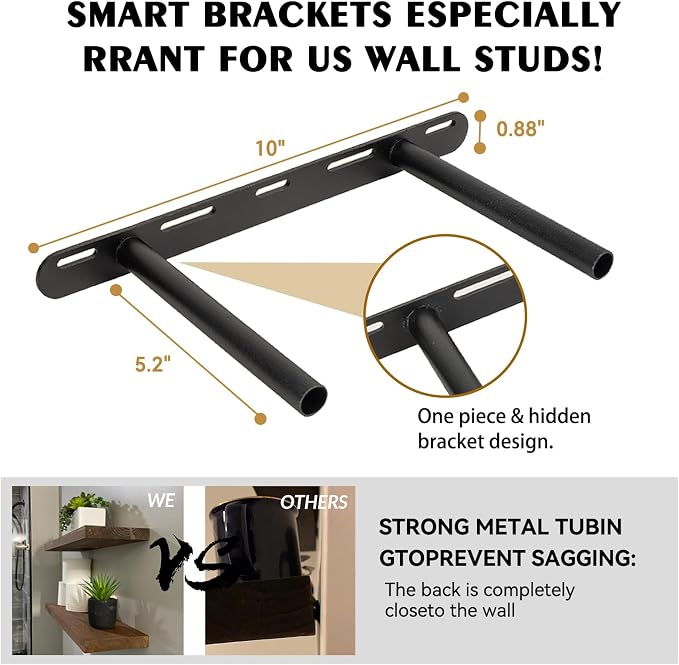 BGMG Wood Floating Shelves 16 inch, Wide Rustic Wooden Wall Shelves for Bathroom Living Room Bedroom Kitchen Farmhouse Set of 2-16x 6.7 x1.25 inch- DIY-Unfinished