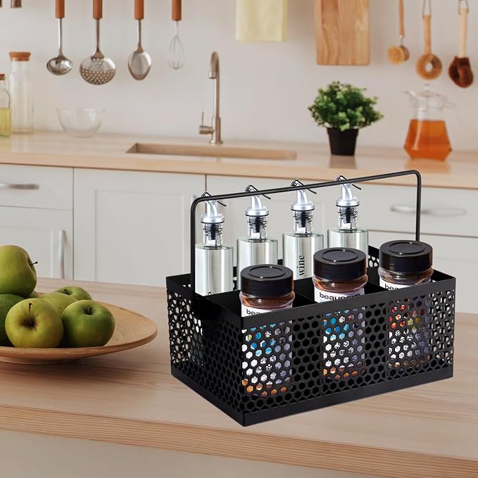 Utensil Caddy, Silverware Caddy for Party, Metal Silverware Holder, Silverware Organizer Countertop, Cutlery Storage for Kitchen Party- Black