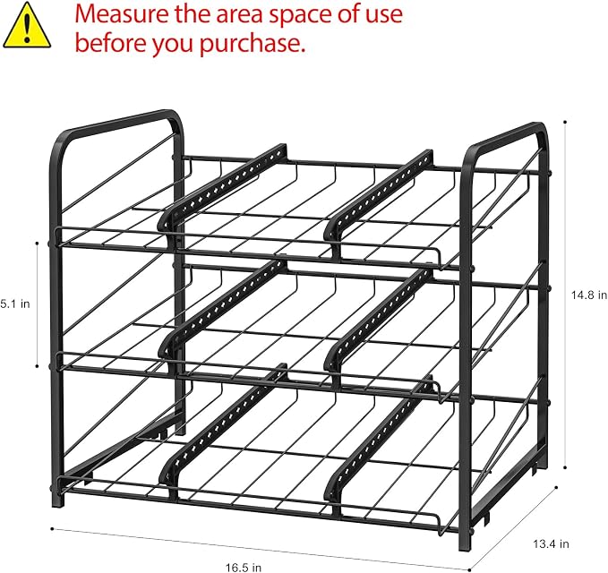 BTY Can Organizer for Pantry Stackable 2 Pack, Can Storage Organizer Rack Stacking Can Dispensers Small Space Holds up to 36 Cans for Pantry, Kitchen, Cabinet Black