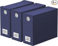SpaceAid 3 Pack Bed Sheet Organizers and Storage, Foldable Sheet Organizer for Linen Closet, Sheets Set Folder Keeper with Window XL (Queen & King Size) Bedding Container (Navy Blue, 3 Pack)