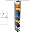 Legging Organizer for Closet Hanging, Legging Storage Bag Can Holds 24 Leggings Jeans or Shirts, Heavy Duty Metal Hooks for Over Door Storage, Wardrobe Clothes Storage