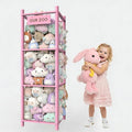 Stuffed Animal Storage Organizer, 53.5" Solid Wood Zoo Toy Holder for Kids Bedroom, Nursery & Playroom, Large Plush Toy Storage Holder, Holds 40 Plush Stuffed Animals, No-Tool Easy Assembly