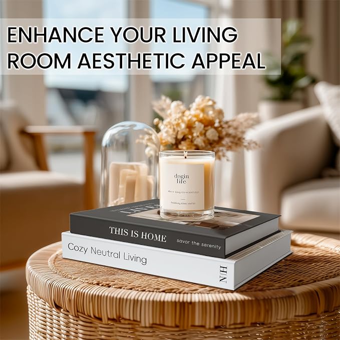 Decorative Books for Neutral Home, Fake Books Storage Boxes for Decoration | Set of 2 Coffee Table Books with Hidden Storage, Stackable Photo Keepsake Box for Living Room Bookshelf Decor, Gray