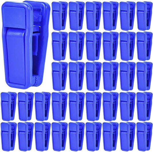 KISEER 40 Pcs Plastic Baby Hanger Clips Slim-line Finger Clips Set for Clothes Hanger Velvet Hanger (Blue)
