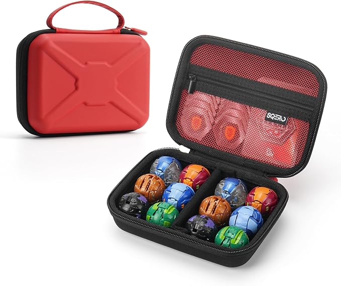 SQERO Case Compatible with 12 Bakugan Figures, BakuCores and Armored Alliance, Geogan Rising Battle Action Figure, Toy Organizer Storage Case for Bakugan and Accessories(Only Case)