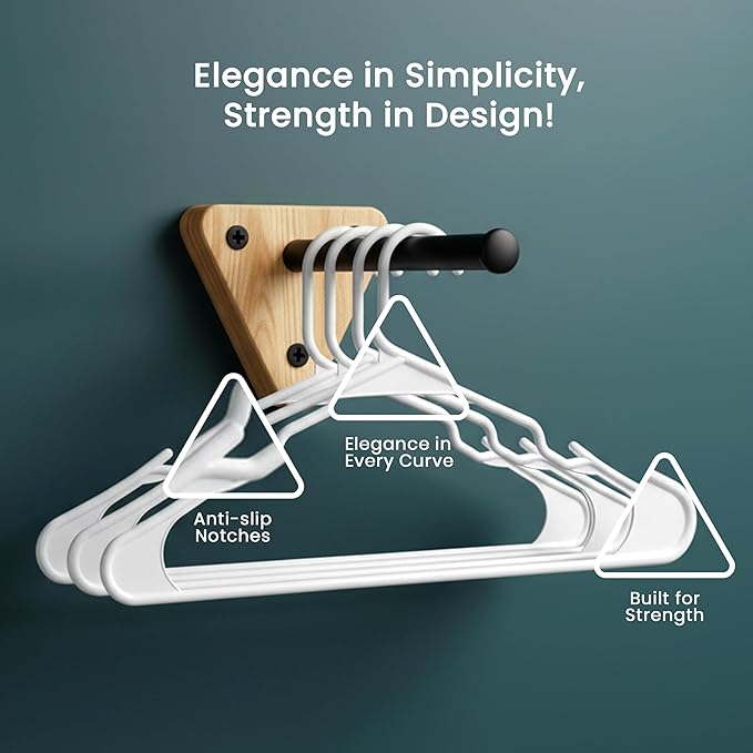 Utopia Home - Plastic Hangers 20 Pack - Space Saving Clothes Hanger - Durable and Strong Closet Organizers and Storage Makes It Ideal Stocking Stuffers or Apartment or Dorm Room Essentials (White)