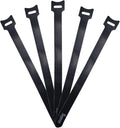 Superun 50 Pcs Black 10 Inch Fastening Cable Ties Reusable Cord Organizer, Adjustable Hook and Loop Wire Wrap Cable Management