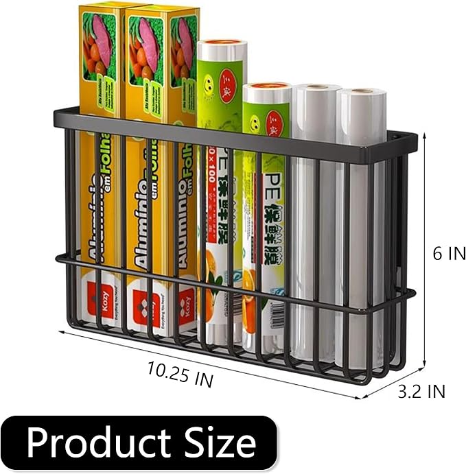 Magnetic Refrigerator Organizer Magnetic Basket Kitchen Organizer Metal Ziplock Bag Storage Organizer (White)