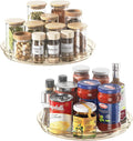 LAMU 2 Pack Lazy Susan Organizer 9 inch Lazy Susan Turntable for Cabinet, Rotating Spice Organization for Cabinet, Kitchen, Table Top, Countertop, Pantry Fridge Organizers and Storage, Amber
