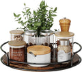 LAMU Lazy Susan Organizer, 9'' Lazy Susan Turntable for Cabinet, Table Top, Kitchen, Countertop, Bathroom, Pantry, Spice Organization, Wooden,1 Pack