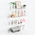 upsimples 4 Pack 15x6 Inches Acrylic Bathroom Shelves for Wall, Floating Bathroom Shelves Over Toilet, Storage Shelf for Toilet Paper, Towels and Toiletries, Clear