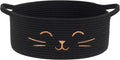 Cat Toy Basket, 13.8" x 6" Black Woven Basket for Gifts, Decorative Storage Basket for Nursery Living Room, Pet Dog Toy Storage
