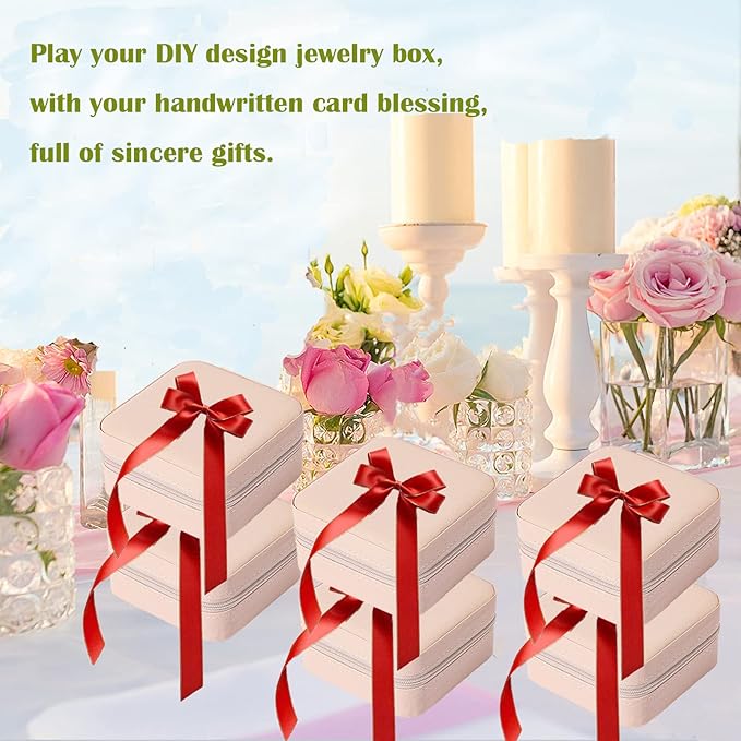 Travel Jewelry Case Bridesmaid Gifts Box,12 Pack Small Jewelry Box Mini Jewelry Organizer,PU Leather Portable Earring Storage Box for Women Girls Bridesmaid Proposal Gifts