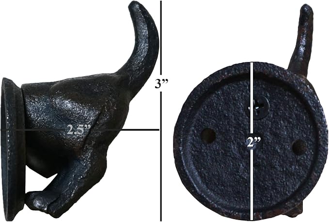 Lulu Decor, 100% Cast Iron Dog Tail Heavy Duty Hooks, Key Holder, Coat Decorative Hooks for Dog Lovers - Wall Mount Leash Holder for Wall Storage - Stylish (6 pcs)