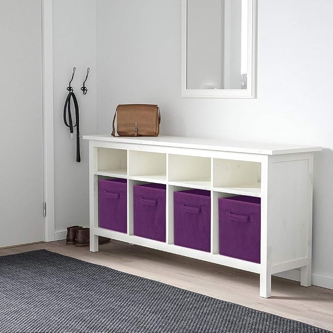 ShellKingdom Storage Bins, Foldable Fabric Storage Cubes And Cloth Storage Organizer Drawer For Closet And Toys Storage, 2 Pack (Purple)