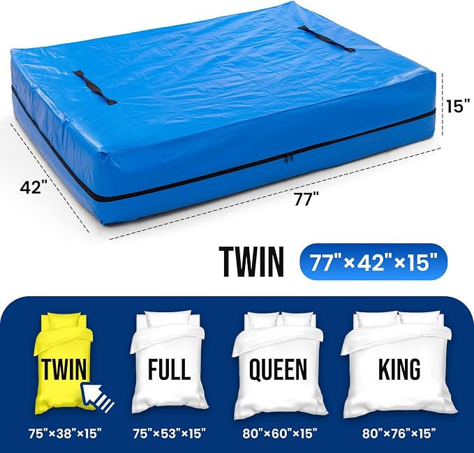 TAILI Twin Mattress Bags for Moving and Storage, Heavy Duty Moving Supplies Mattress Cover with Reinforced Handles, Storage Cover Essentials Packing Protector