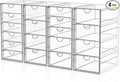 YFXCVSL Acrylic Makeup Organizer with 19 Drawers, 4 Pack Clear Storage Drawers, Bathroom Makeup Organizer for Palettes, Cosmetic, and Beauty Supplies,Ideal for Vanity, Cabinet,Desk Organization