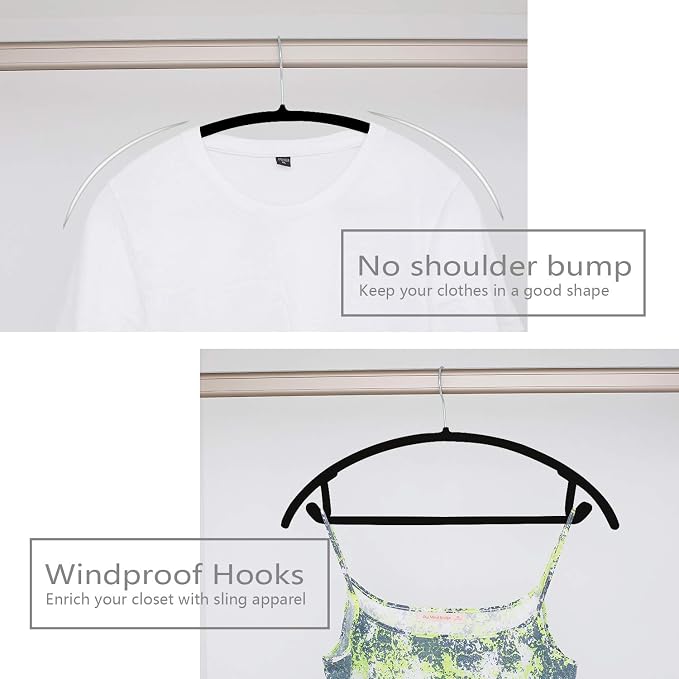 MIZGI Premium Velvet Hangers 30 Pack Heavyduty- Non Slip No Shoulder Bump Suit Hanger - Chrome Hooks,Space Saving Clothes Rounded Shape for Coat,Sweater,Jackets,Pants