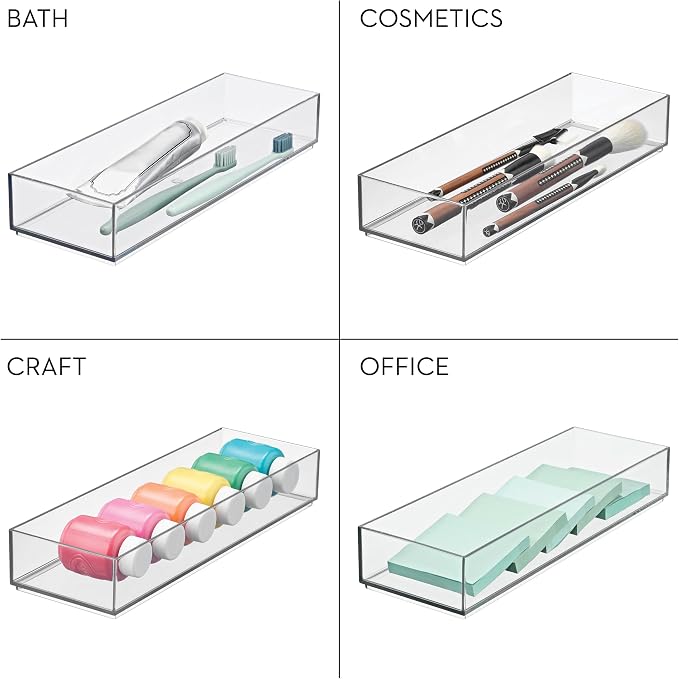 iDesign Drawer Organization, Large, Set of 2 | Kitchen and Bathroom, Silverware, Spatulas, Gadgets