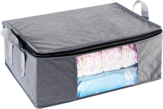 Storage Bins Storage Bags Closet Organizers Sweater Storage Clothes Storage Containers, 3pc Pack, Gray (G01)