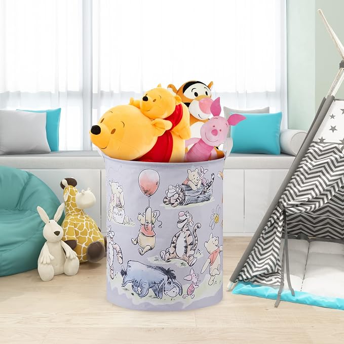 Bear Storage Basket, Nursery Large Hamper Canvas Laundry Basket Foldable With Waterproof Pe Coating,For Kids Boys And Girls, Bathroom, Bedroom, Clothes,Toy Bin