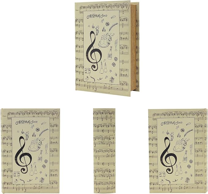 PACOLO Decorative Book Boxes, Faux Wood cover Storage for Hidden Jewelry, Money, and Cash (Soundtrack)