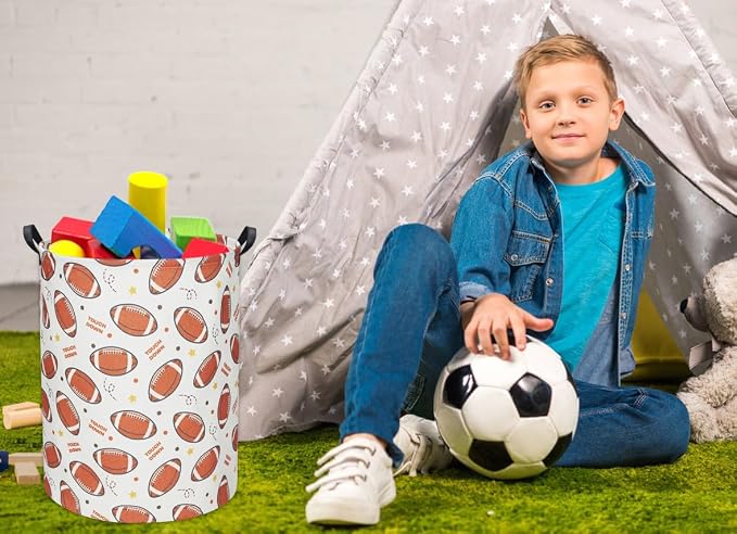 Football Kids Laundry hamper Baby Hamper for Nursery Boy Cute Kids Toys Storage Bin Organizer Football Room Decor for Home(Footballs)