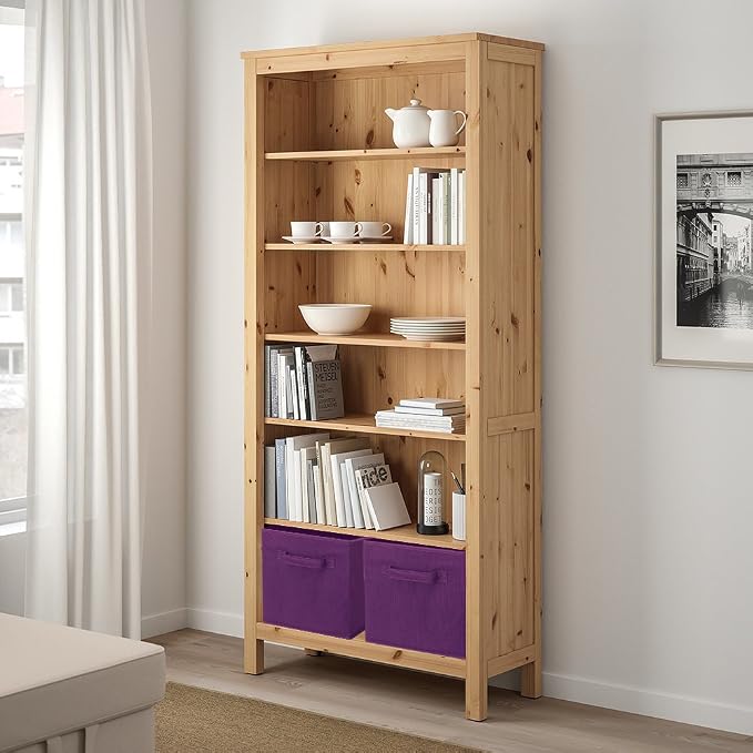 PowerKing Collapsible Storage Cubes with Handles, Fabric Foldable Bins for Closet Shelves, Durable Organization Storage Bins, 10.5'' x 11'' x 10.5'', 6 Pack, Dark Purple