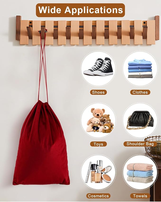 2 Pcs Shoe Bags for Travel, Dust Velvet Bags, Rio Red, 17.3x12.6 Inch | Washable & Reusable Travel Shoe Bags, Dustproof Shoe Bags with Drawstring Closure, Suitable for Travel, Home Storage