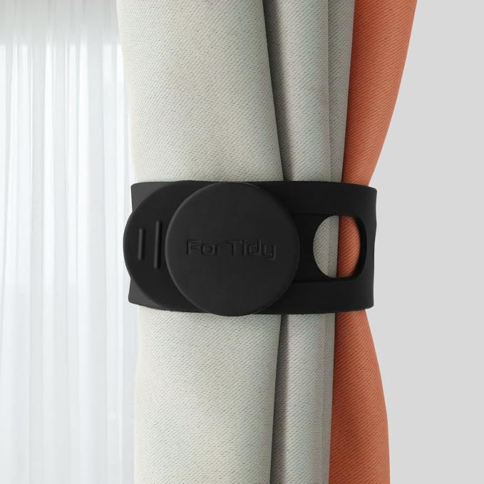 FORTIDY Silicone Latch Strap for Slow Cooker Lid, Pot, Bento Box, 21.65 in Reusable Elastic Self-Lock Silicone Tie for Bundling or Organizing Curtain, Cords, Yoga Mat, Camping Mat, 2pcs (Black&Black)