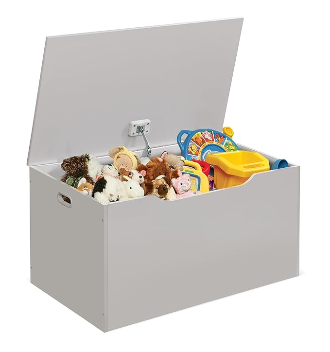 Badger Basket Kids Toy Box Bench - Wooden Chest with Flip-Top Lid, Safety Hinge & 4.5 Cubic Feet Storage Capacity - Stylish Storage Organizer for Toys, Books & Nursery Essentials - White