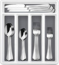HaWare 40-Piece Silverware Set with Drawer Organizer Tray, Stainless Steel Flatware Cutlery Utensils, Timeless and Elegant Design for Home Hotel Wedding, Mirror Polished and Dishwasher Safe