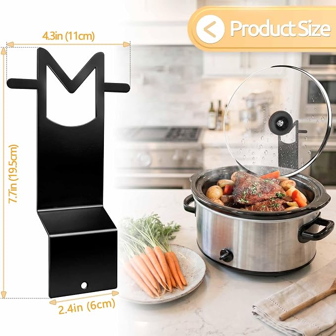 Slow Cooker Lid Holder - for Crock Pot Stainless Steel Pot Lid Stand | Stand Space-Saving Burn-Proof Organizer for Housewives & Busy Office Workers, Keeps Countertops Clean