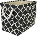 DII Polyester Container with Handles, Lattice Storage Bin, Medium, Black Lattice