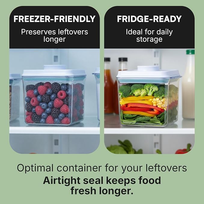 Bop Top Airtight Food Storage Containers with Lid 7 Cups / 57 oz | Kitchen Canister Sets | Air Tight Pantry Container| Pop Top Dry Food Storage Containers for Snacks, Sugar, Flour, Baking, Pasta
