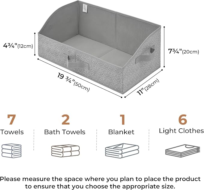 GRANNY SAYS Purse Organizer for Closet, Trapezoid Storage Bins, Closet Shelf Organizer, Storage Baskets for Shelves, Fabric Clothing Organizer, Closet Organizers and Storage, Gray, 3-Pack