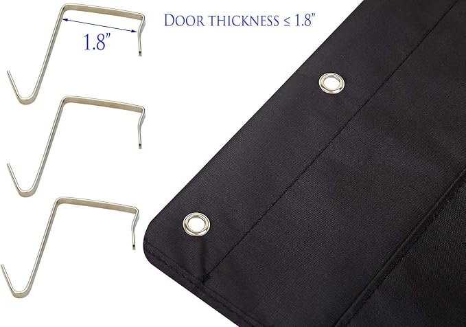 Hanging Organizer, 12x12 Paper Storage, Deep Pocket Vinyl Holder, for Cardstock, Scrapbook, Craft Paper, Cut Mat, 6 Door Hooks Included, 2-Pack