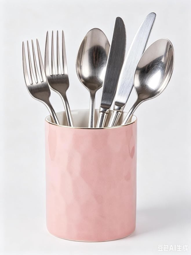 Ceramic Pen Holder Stand Cup Pencil Holder Organizer Makeup Brush Holders for Home Office Desk (Pink)