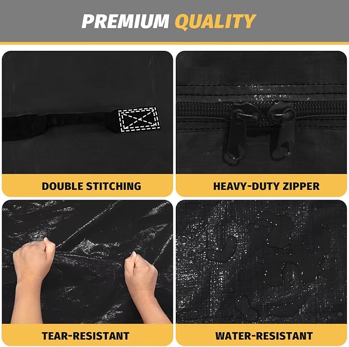 Mattress Bags for Moving and Storage, BETU Full Size Waterproof Mattress Protector Mattress Cover with 8 Heavy Duty Handles and Zipper Extra Thick Moving Supplies for Bed (2 Pack:77x57x13.5 Black)