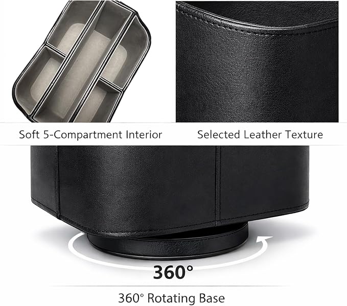 UnionBasic Rotating Desk Organizer, 360 Desk Spinning Caddy, Desktop TV Guide/Mail/Media/Remote Controller Holder Organizer,Black