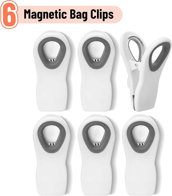 Mr. Pen- Magnetic Chip Clips, 6 Pack | Airtight Seal Reusable Bag Closers for Food Storage, Snacks, Bread & Kitchen Organization