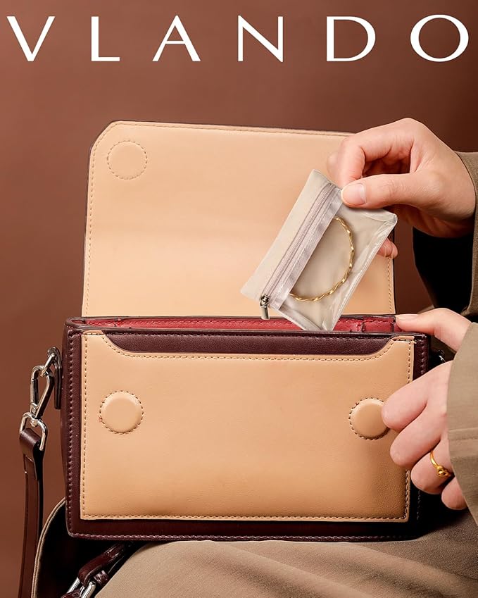 Vlando 6 Pcs Travel Jewelry Organizer Velvet Jewelry Pouch with Zipper Clear Travel Jewelry Bag for Travel Business Trip Jewelry Pouch for girls Mothers Day Gifts for Mom
