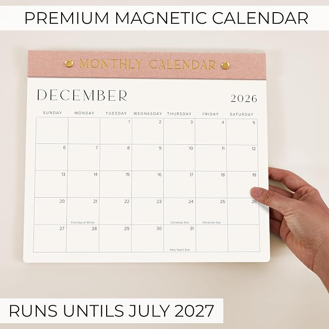 Beautiful 2026-2027 Magnetic Fridge Calendar - Runs From June 2026 Until December 2027 - The Perfect Monthly Refrigerator Paper Calendar for Easy Organizing